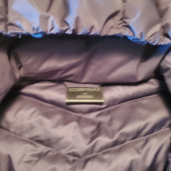 Women's Quilted Hooded Jacket - Blue - Picture 2 of 2